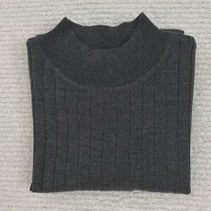 Charter Club Gray Extra Fine Italian Merino Wool Sweater